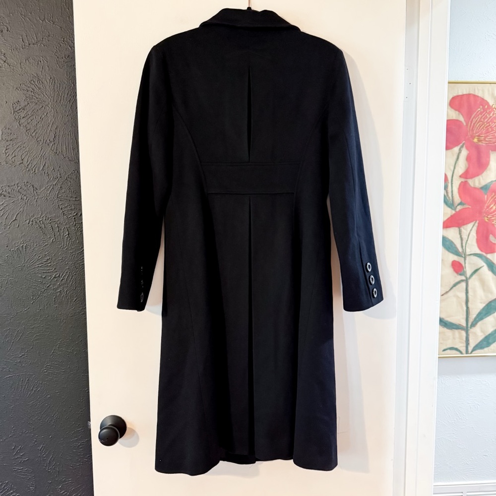 Sofia Cashmere Black Wool & Cashmere Blend Long Coat Size 10 Made in USA - Picture 7 of 9
